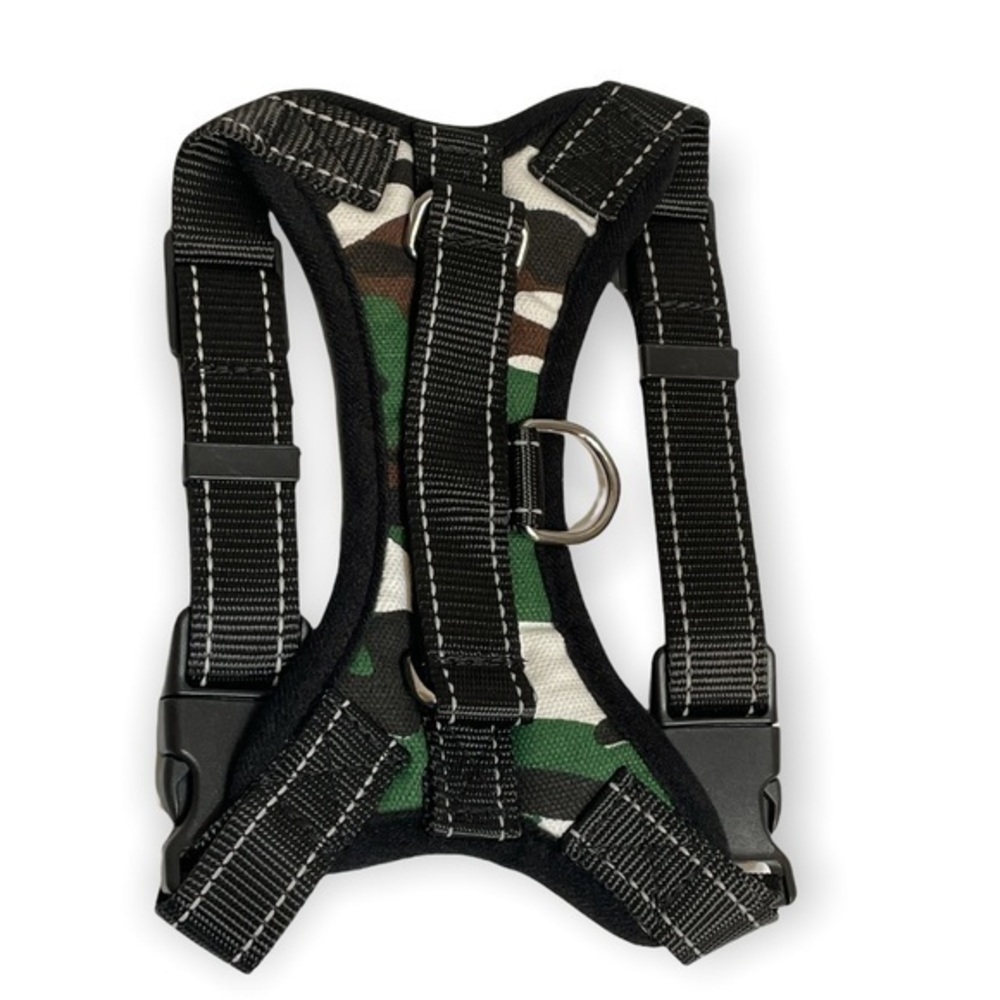 Teduola Camo adjustable nylon black dog harness Size Small